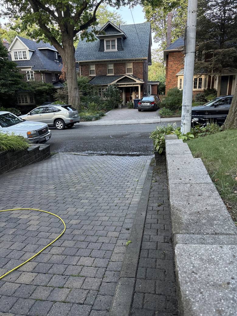 The same driveway cleaned back to its original colour