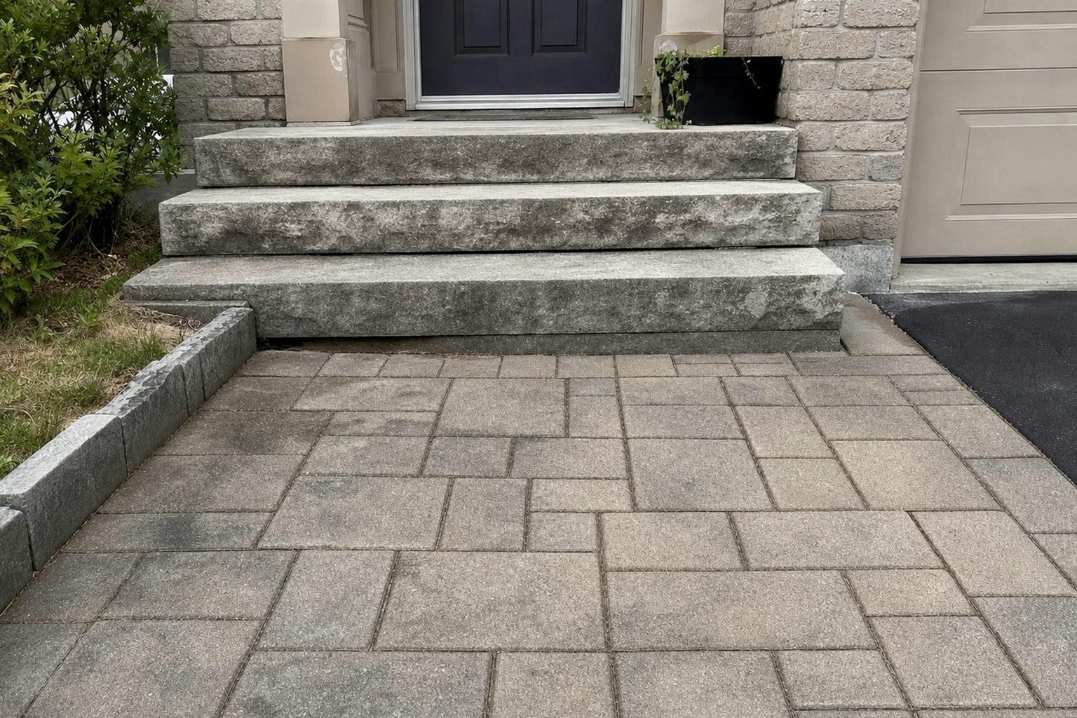 The same entrance restored with clean stone and fresh joints