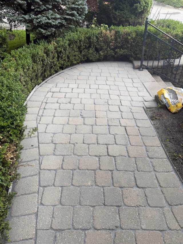 Paver walkway part-way through a full Thirlwell restoration