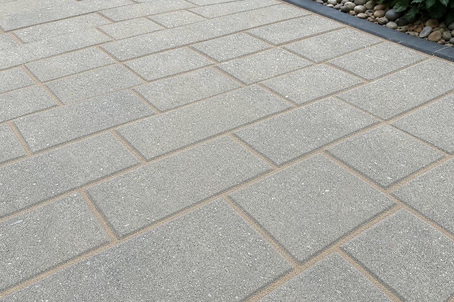 The same walkway with every joint packed solid with polymeric sand